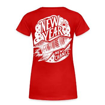 New Year Rocket New Year's Eve New Beginning New Chance - Women's Premium Organic T-Shirt - red - Back - Mia (176cm)