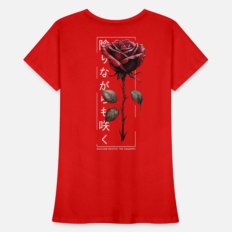 Blossom Despite The Shadow Rose Japanese Script Women's Premium Organic T-Shirt
