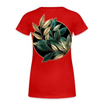 Elegant plants - Women's Premium Organic T-Shirt - red - Back - Mia (176cm)