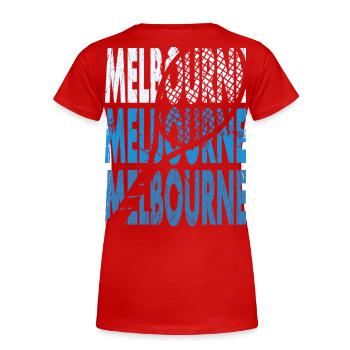Tennis Shirt Melbourne Turnier Australien Design - Frauen Premium Bio T-Shirt - Rot - Hinten - Mia (176cm)