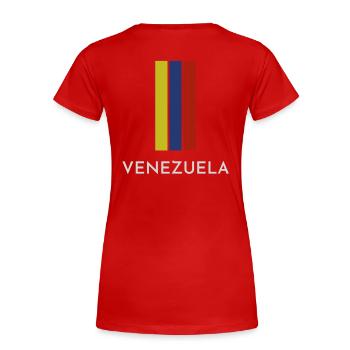 Venezolanische Flagge, Venezolanischer Stolz - Frauen Premium Bio T-Shirt - Rot - Hinten - Mia (176cm)