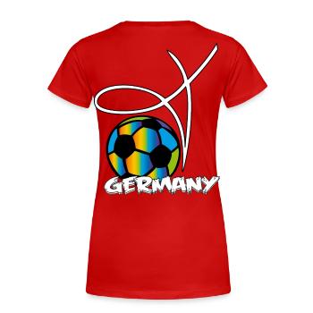 Football, Allemagne, Sport - T-shirt bio Premium Femme - rouge - Dos - Mia (176cm)