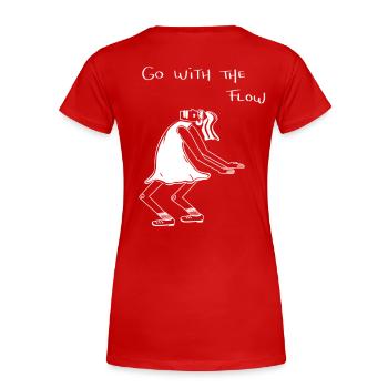 Lassen Sie sich treiben - Frauen Premium Bio T-Shirt - Rot - Hinten - Mia (176cm)
