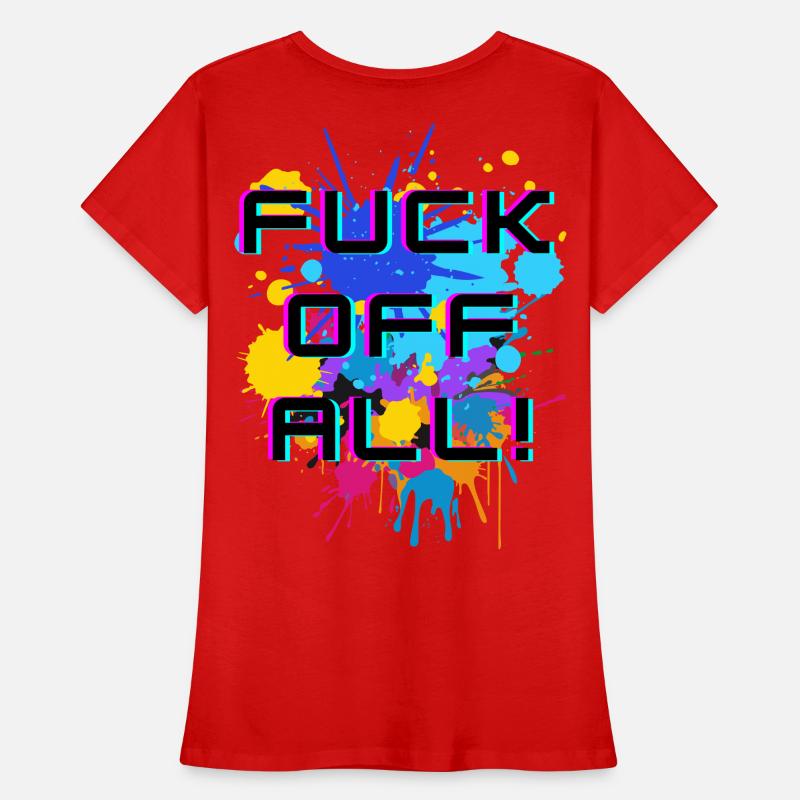 Ausdrucksstarker Text mit einer Explosion von Farben Frauen Premium Bio T-Shirt
