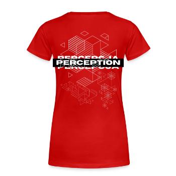 Perception Géométrie Mystique - T-shirt bio Premium Femme - rouge - Dos - Mia (176cm)