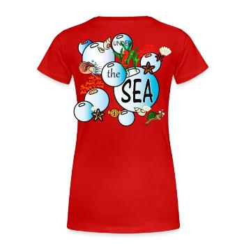 Under the sea - Frauen Premium Bio T-Shirt - Rot - Hinten - Mia (176cm)