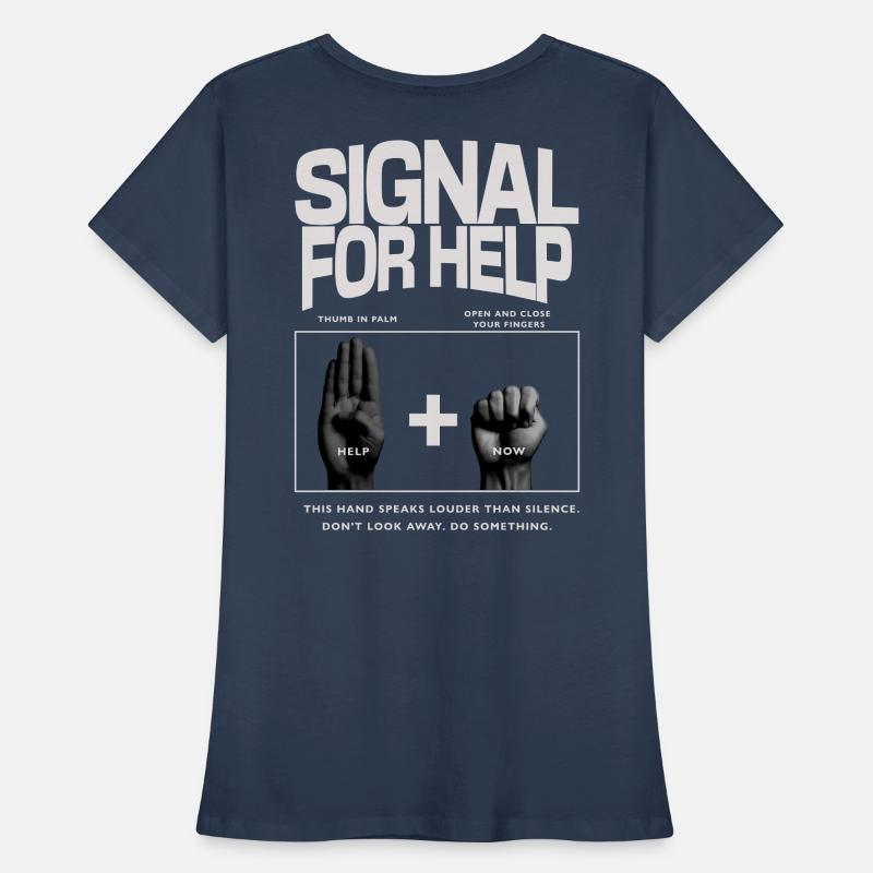 Signal d’aide Conception du geste de la main T-shirt bio Premium Femme