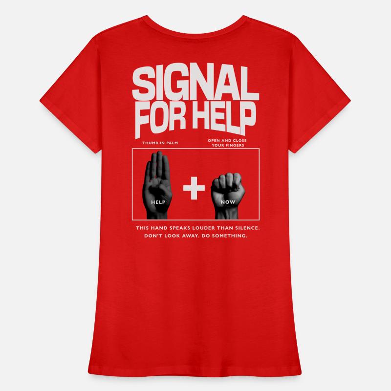 Signal for Help Hand Gesture Design Frauen Premium Bio T-Shirt