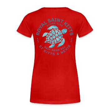 Diving Turtle ROYAL SAINT KITTS - Women's Premium Organic T-Shirt - red - Back - Mia (176cm)