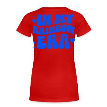 Festival de Regenbogen LGBTQ de la fierté de l’ère arc-en-ciel - T-shirt bio Premium Femme - rouge - Dos - Mia (176cm)