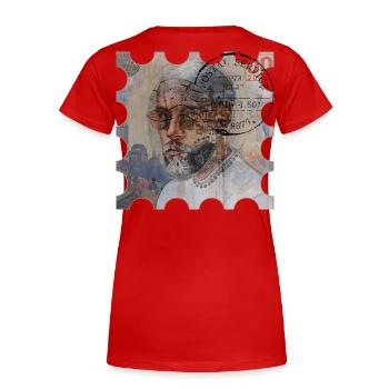 POSTSTAMP year 2000 - Women's Premium Organic T-Shirt - red - Back - Mia (176cm)