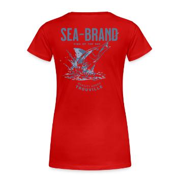 Meeresbrandfisch des Tages - Frauen Premium Bio T-Shirt - Rot - Hinten - Mia (176cm)