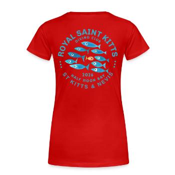 Royal Saint Kitts Diving 2026 - Women's Premium Organic T-Shirt - red - Back - Mia (176cm)