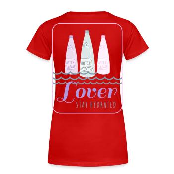 Stay hydrated - Frauen Premium Bio T-Shirt - Rot - Hinten - Mia (176cm)