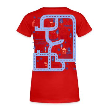Play street - Women's Premium Organic T-Shirt - red - Back - Mia (176cm)