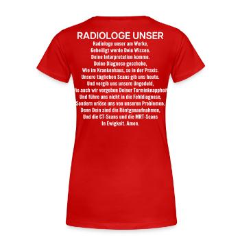 Radiologist Radiologist Radiology Radiologist - Women's Premium Organic T-Shirt - red - Back - Mia (176cm)