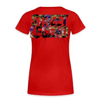 Style graffiti camouflage de la légende de la rue - T-shirt bio Premium Femme - rouge - Dos - Mia (176cm)