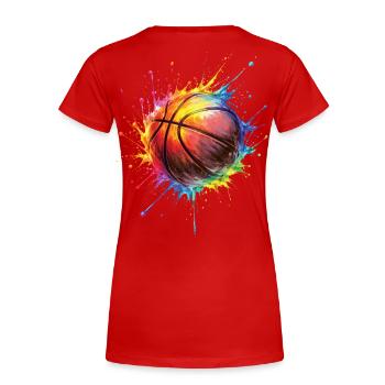 Basketball - Basketball Style Painting - Women's Premium Organic T-Shirt - red - Back - Mia (176cm)