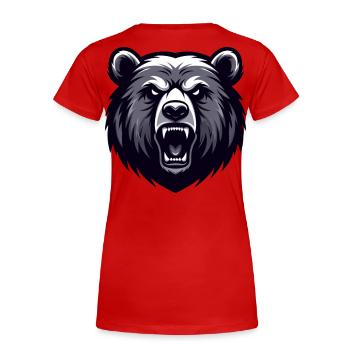 Roaring Bear – Wild Grizzly - Women's Premium Organic T-Shirt - red - Back - Mia (176cm)