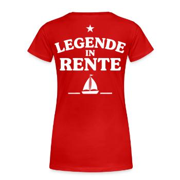 Libre à la retraite - T-shirt bio Premium Femme - rouge - Dos - Mia (176cm)