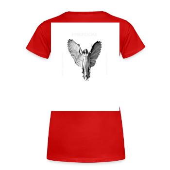 Liberté - T-shirt bio Premium Femme - rouge - Dos - Mia (176cm)