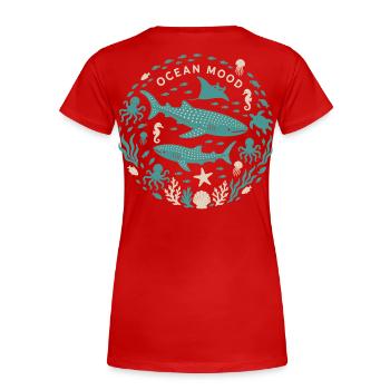 Ocean Mood - Frauen Premium Bio T-Shirt - Rot - Hinten - Mia (176cm)