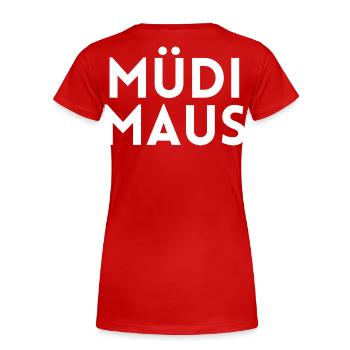 Fatigué Fatigué Fatigué - T-shirt bio Premium Femme - rouge - Dos - Mia (176cm)