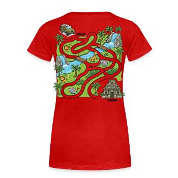 Labyrinthe de safari dans la jungle - T-shirt bio Premium Femme - rouge - Dos - Mia (176cm)