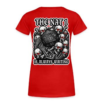 Le Nat 1 est toujours en attente d’art RPG - T-shirt bio Premium Femme - rouge - Dos - Mia (176cm)