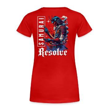 Smoke - Steel Samurai - Women's Premium Organic T-Shirt - red - Back - Mia (176cm)