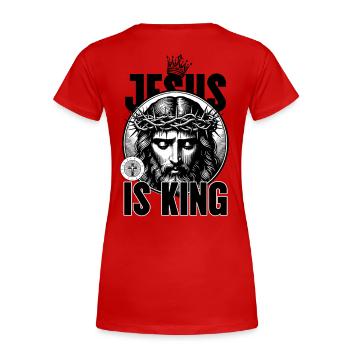 Jesus Is King Crown of Thorns - Frauen Premium Bio T-Shirt - Rot - Hinten - Mia (176cm)
