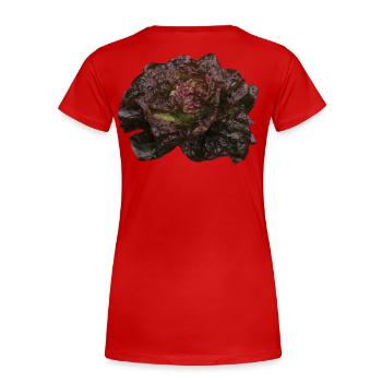 Tête de laitue rouge - T-shirt bio Premium Femme - rouge - Dos - Mia (176cm)
