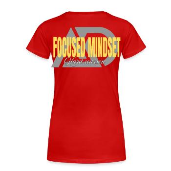 ALPHA DIVISION - Mindset Edition - Gym Apparel - Women's Premium Organic T-Shirt - red - Back - Mia (176cm)