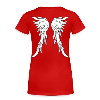 Feathers wing - Women's Premium Organic T-Shirt - red - Back - Mia (176cm)
