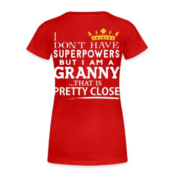 SUPER GRANNY! - Women's Premium Organic T-Shirt - red - Back - Mia (176cm)