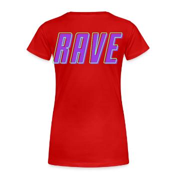 Rétro 80 ' s 90 ' s Rave lettrage - T-shirt bio Premium Femme - rouge - Dos - Mia (176cm)