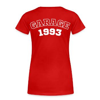 UKG UK Garage Music - Rave outfit Football - Women's Premium Organic T-Shirt - red - Back - Mia (176cm)