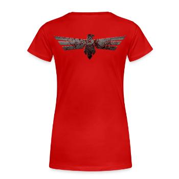 Aigles Aigle Aigle oiseau faucon faucon - T-shirt bio Premium Femme - rouge - Dos - Mia (176cm)