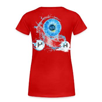 AQUA - Frauen Premium Bio T-Shirt - Rot - Hinten - Mia (176cm)