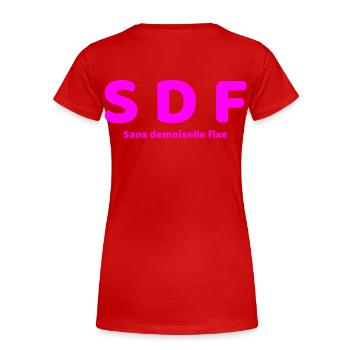 SDF - T-shirt bio Premium Femme - rouge - Dos - Mia (176cm)