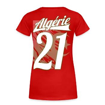 algérie Drapeau - T-shirt bio Premium Femme - rouge - Dos - Mia (176cm)