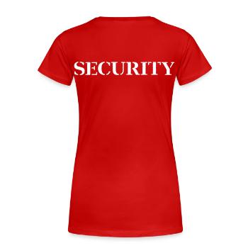 Sicherheit - Frauen Premium Bio T-Shirt - Rot - Hinten - Mia (176cm)