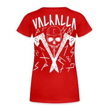 Valhalla Runes - Frauen Premium Bio T-Shirt - Rot - Hinten - Mia (176cm)