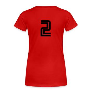 2 - Women's Premium Organic T-Shirt - red - Back - Mia (176cm)