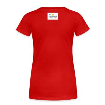 Für Tiere in Not - Frauen Premium Bio T-Shirt - Rot - Hinten - Mia (176cm)