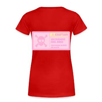 GEFÄHRLICHE ACHTUNG KÖCHIN - Frauen Premium Bio T-Shirt - Rot - Hinten - Mia (176cm)