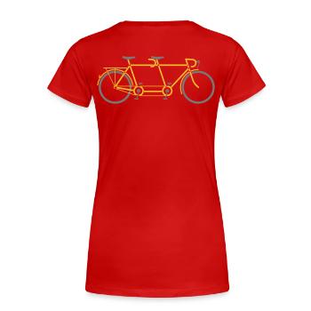 Tandem Bike - Women's Premium Organic T-Shirt - red - Back - Mia (176cm)