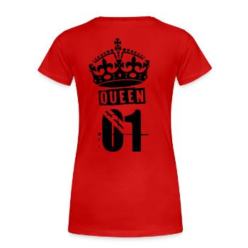 Queen - Frauen Premium Bio T-Shirt - Rot - Hinten - Mia (176cm)
