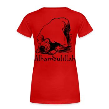 ISLAM MUSULMAN ALLAH T-SHIRT - T-shirt bio Premium Femme - rouge - Dos - Mia (176cm)