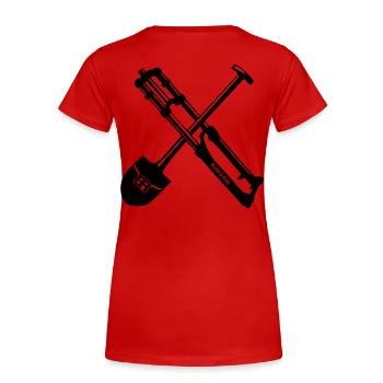 No Dig, no ride - Women's Premium Organic T-Shirt - red - Back - Mia (176cm)